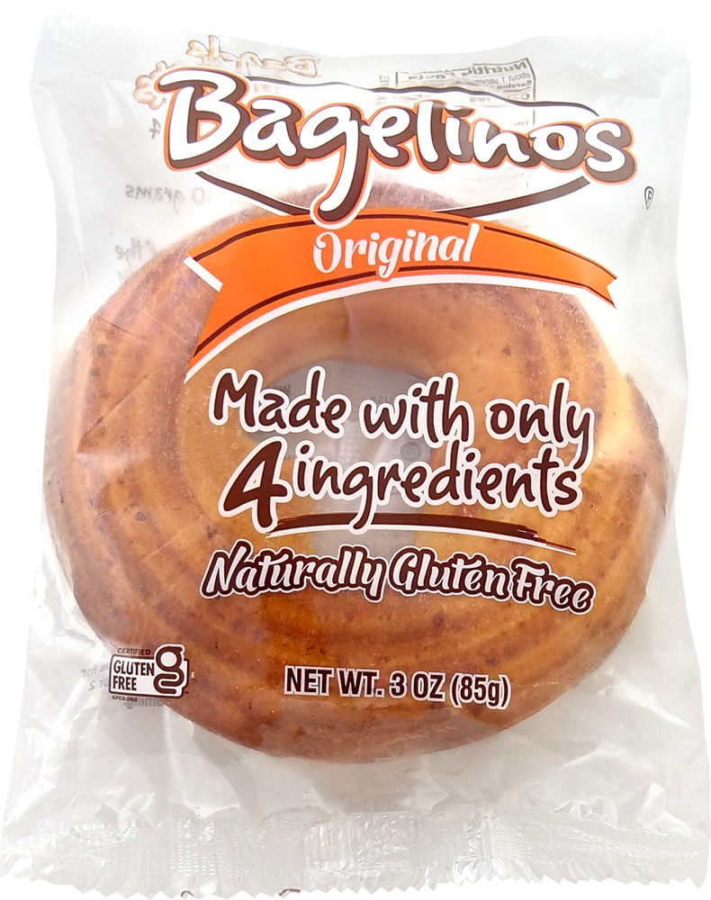 Bagelinos Bagels, lined up, Gluten-Free, 2.9 OZ, Healthy, Delicious, Certified